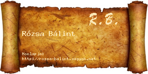Rózsa Bálint névjegykártya